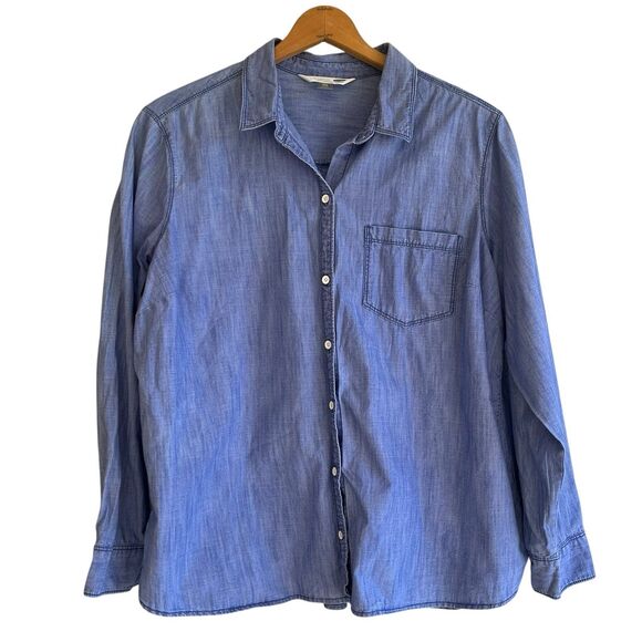 Old Navy Womens The Classic Shirt Size XXL Tencel Lyocell Chambray Button Up - Picture 2 of 11